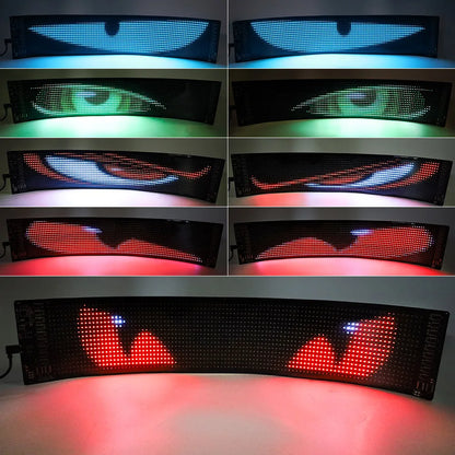 Dynamic Devil Eyes Light for Car Truck Windshield Programmable LED Display Flexible Soft Screen DIY Bluetooth APP Remote Control