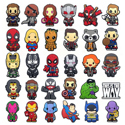 7-100Pcs Hot Toys Cartoon Series Shoe Charms For Slides Clog Sandals Shoes Decorations Accessories For Christmas Birthday Gifts