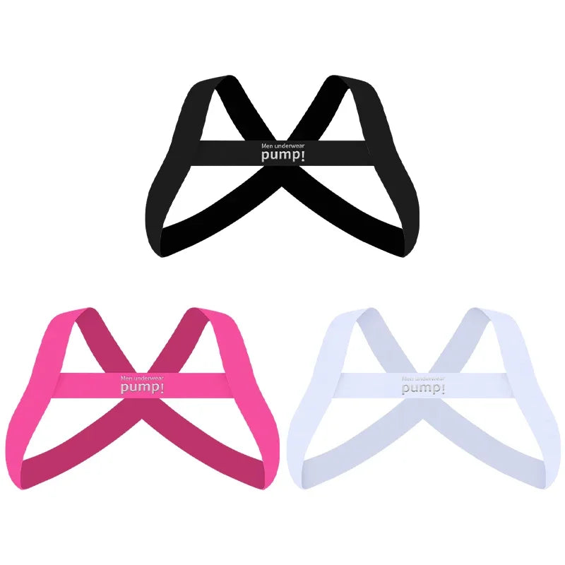 Chest Straps Men's Sexy Elastic Breast Belt Chest Bondage Muscle High Stretch Shoulder Straps Sports Fitness Club Party Costume