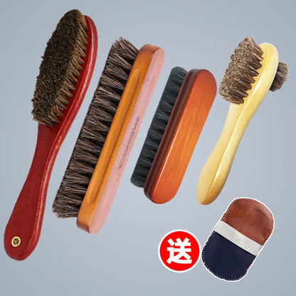 Soft Bristle Horse Hair Brush Shoe Cleaner Stain Remover for Velvet Matte Leather Dusting And Polishing