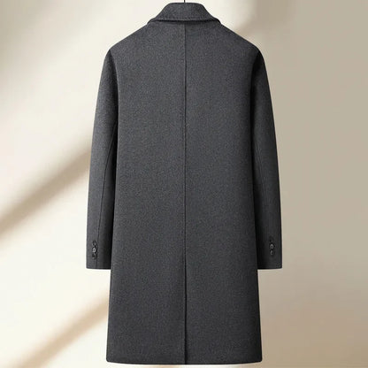 High Quality Men's Long-Length Wool Duck Down Liner Woolen Coat Business Casual Windbreaker Puffer Jacket Solid Wool Overcoat