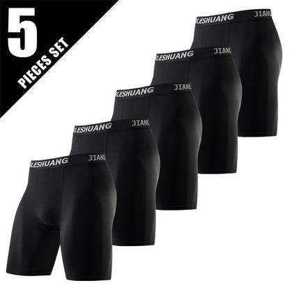 1/2/5 Piece Set Of Men's Extra Long Boxer Shorts For All Seasons Sports And Comfortable Underwear For Outdoor Wear Home Fashion
