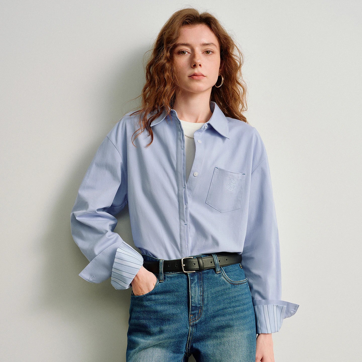 TOYOUTH Women Easy Morning Lazy Shirts 2026 Spring New Wrinkle-Resistant Low-Maintenance Light Spring Cotton Blouses