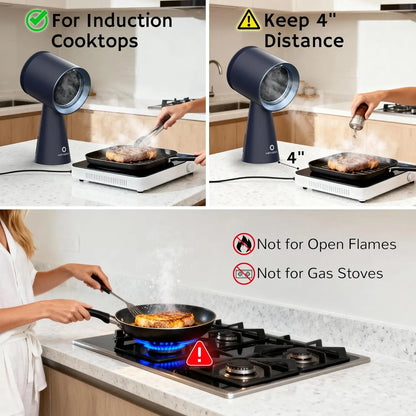 Portable Range Hood with Rechargeable Battery Powered, 3-Speed Suction, Desktop Exhaust Fan for Kitchen, with Extra Grease