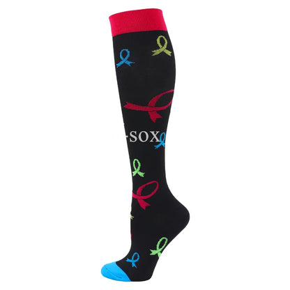 1Pair New Compression Stockings 20-30Mmhg Knee High Sports socks Fit Medical Varicose Veins Pregnant  Edema Diabetes Circulation