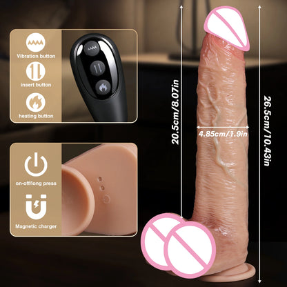 Realistic Dildo Telescopic Vibrator Masturbation Anal Plug for Women Thrusting Dick Penis Adult Heating Remote Control Sex Toys
