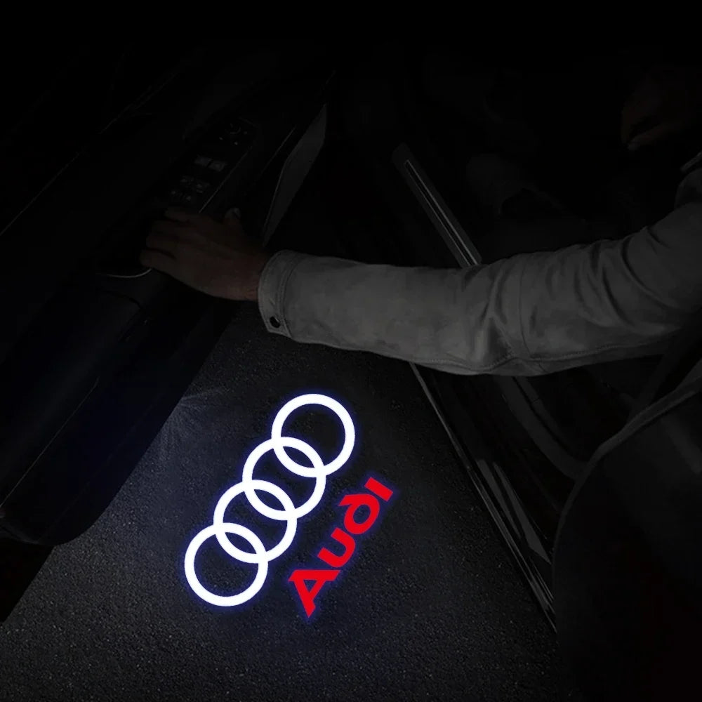 2Pcs HD Car Door Car sticker Lamp Car Door Welcome Light For Audi Sline Q3 A5 A7 A3 Q5 Q7 A4L RS Quattro S3 S4 S6 S5 S7 S8