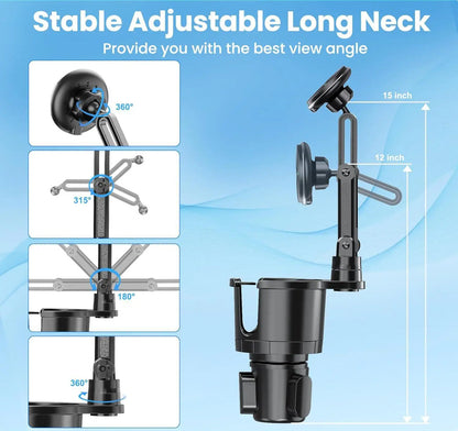 New Car Phone Holder Multifunctional Car Cup Holder Suction Mobile Phone Navigation Holder Magnetic Wireless Charger