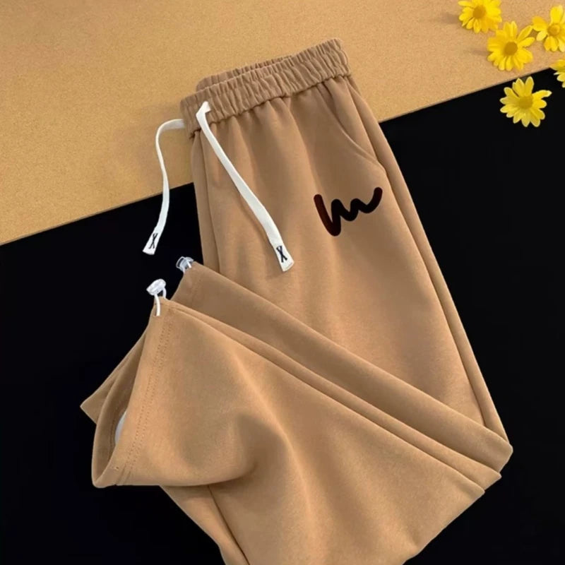 Stylish Men's Drawstring Cuff Pants Wave Print Loose Fit Sweats Autumn Sporty Joggers for Everyday Versatile Outfits