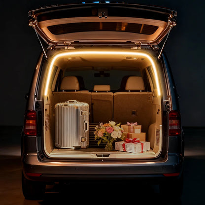 For 2020-2025 Volkswagen Caddy 5TH Rear Trunk LED Light Bar Strips Trunk Interior Decorative Lamp Strip Luggage Atmosphere Light