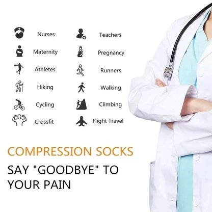 New Compression Socks Varicose Vein Nurse Sports Running Calf Pressure Stockings Protect Bare Feet Support Gradient Pressure