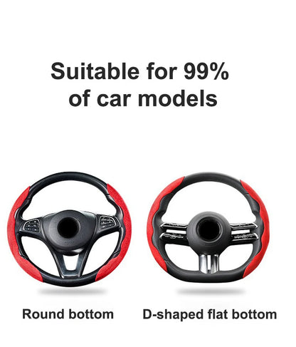 Suede Car Steering Wheel Cover Anti-Slip Protector Shell For Honda Mugen Power Civic Accords CRV Hrv Jazz CBR VTEC VFR Accessory