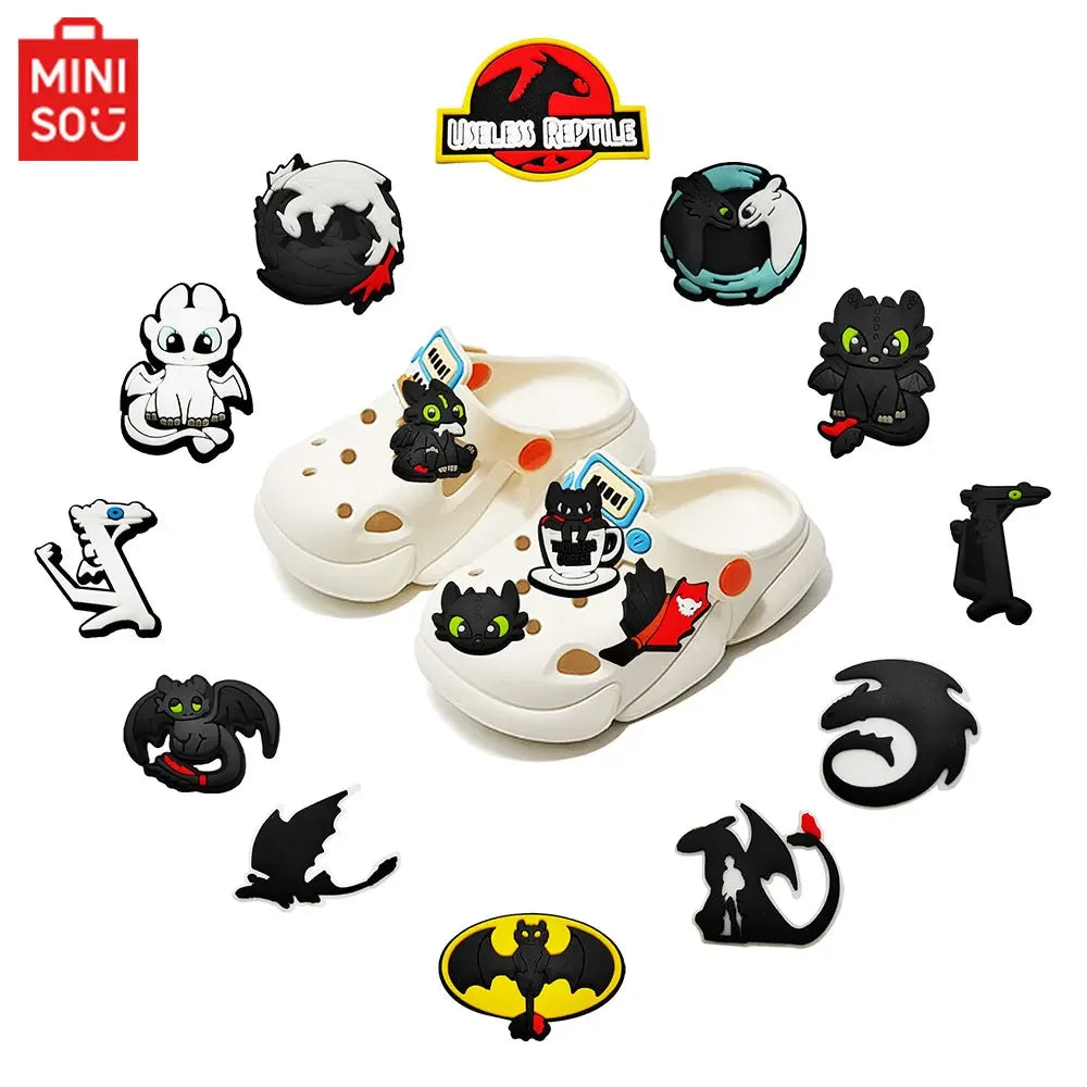 1-16pcs Cartoon Dragon Shoe Charms PVC Anime Shoes Accessories Fashion Boys Sandals Garden Shoe Buckle DIY Charms