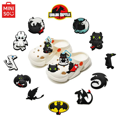 1-16pcs Cartoon Dragon Shoe Charms PVC Anime Shoes Accessories Fashion Boys Sandals Garden Shoe Buckle DIY Charms