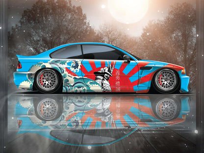 Samurai Car Wrap, Japanese Vehicle Livery, Cast Vinyl Wrap, Universal Size Samurai Anime Car Sticker Car Decoration