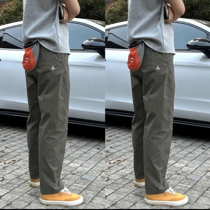 Quick Dry Straight Leg Thin Work Trousers for Men Summer Outdoor Hiking Mountain Climbing Windproof Pants Casual Fashion
