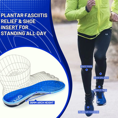 Plantar Fasciitis Pain Relief Men Orthotics Shoes Insole Arch Support Work Boot Inserts Flat Feet Women Heel Spur Absorb Shock
