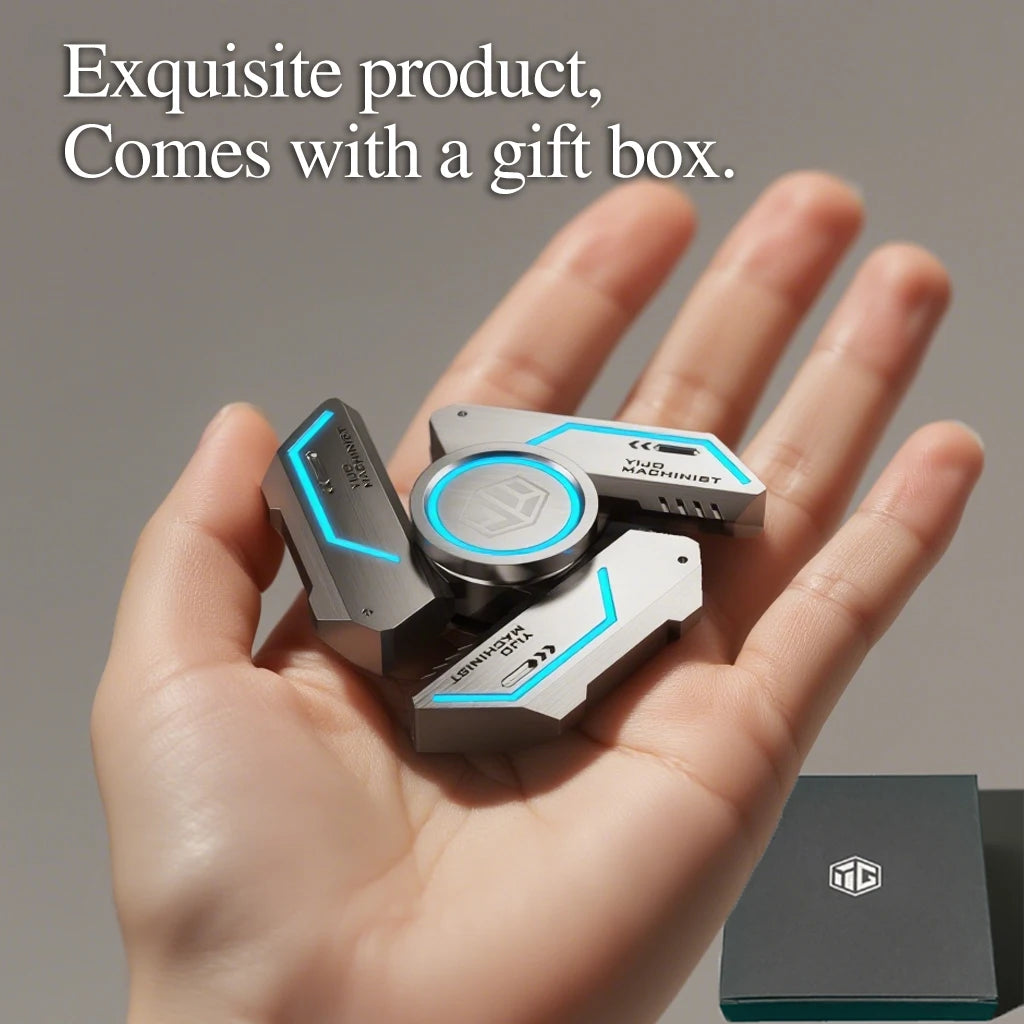 Metal Fidget Spinner Glow in the Dark Quiet Bearings, Stress Relief Toy for Kids & Adults, Cool Gift for Anxiety Relief
