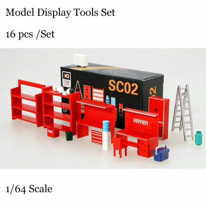 Diorama 1/64 Double-storey Auto Club Model: City Street Parking Lot Building Model Die-cast Car Garage Display Case