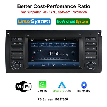 For BMW 5 Series E38 E39 and BMW X5 E53 Car Multimedia Display 7" Touch Screen  GPS Navigation Reverse View Bluetooth FM Radio