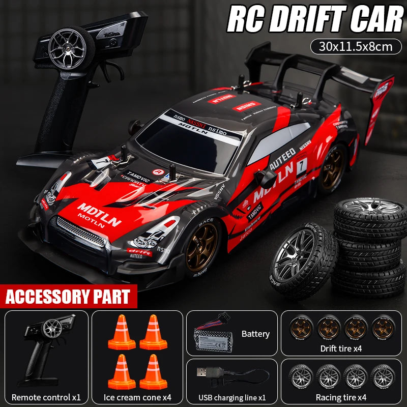 1: 16 Four-Wheel Drive Remote Control Car Simulation Headlight Variable Speed Drift Racing Car Children's Electric Toy Car Model