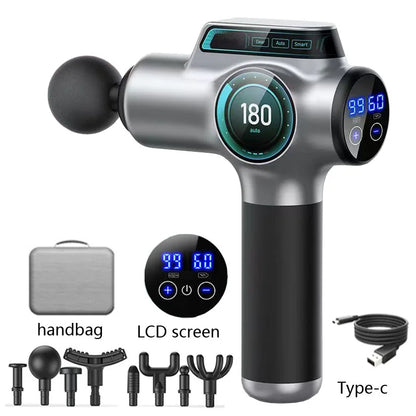Fascia Massage Gun 99-Level Electric Waist and Back Massager High-Frequency Vibration Muscle Relaxation Shoulder Massage Gun