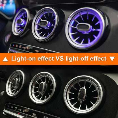 For Mercedes Benz W205 C-Class GLC X253 W213 E-Class W222 S-Class Air Vents RGB Ambient Light Turbine Nozzle Decorative Lighting