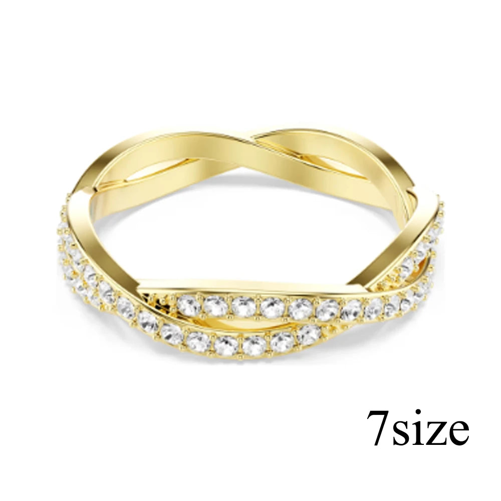 New Cross Diamond Fashion Color Crystal Mixed Cut Open Ring