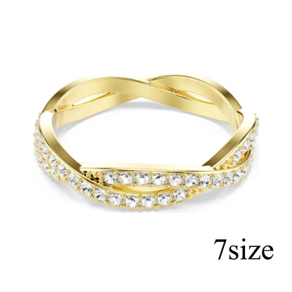 New Cross Diamond Fashion Color Crystal Mixed Cut Open Ring