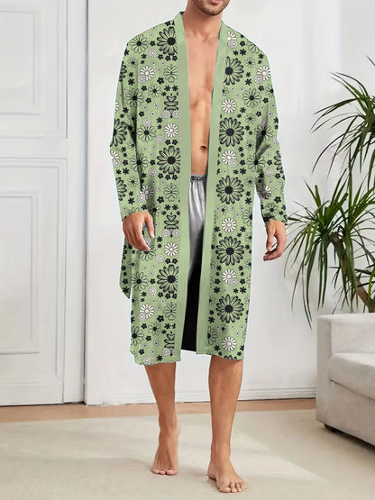 men's long robe 2025 Spring Sleepwear Bathrobe men printing a must-have for leisure and entertainment Autumn robe Funny pajamas