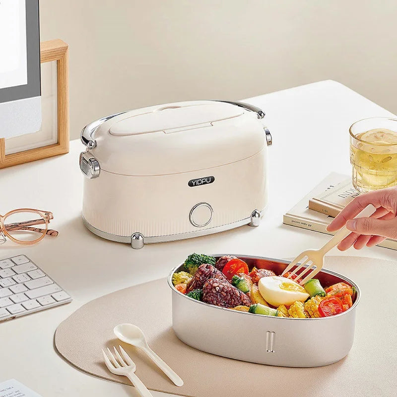 Constant Temperature Electric Lunch Box Outdoor Water-free Keep Warm Bento Box 1.2L 304 Stainless Steel Rapid Heating Food Heate
