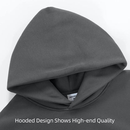 Sweatshirt 480gsm Heavy Weight Cotton Plus Velvet Hooded Sweater Men Thickened Tight Polar Fleece Pullover Hoodie