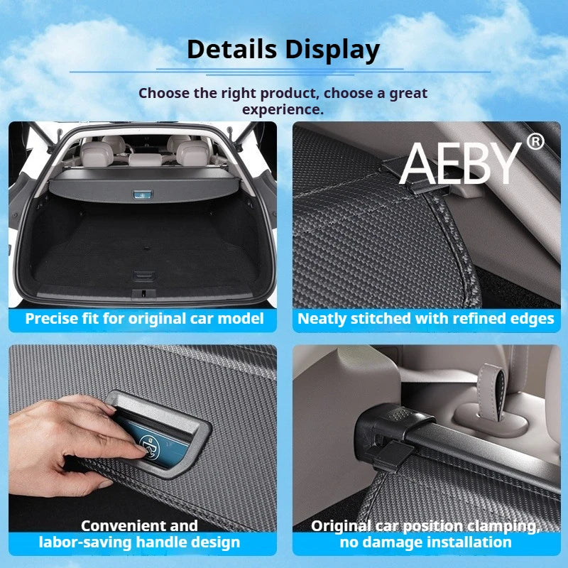 AEBY For ZEEKR 7X 2024 2025 Cargo Cover Trunk Shade Retractable Luggage Shelf Privacy Security Car Interior Accessories