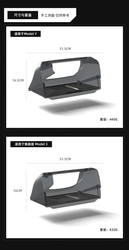 For Tesla Model Y Juniper 2025 Accessories Under-Screen Storage Organizer Box Center Console Screen Protect Trim Charge Pad Mat