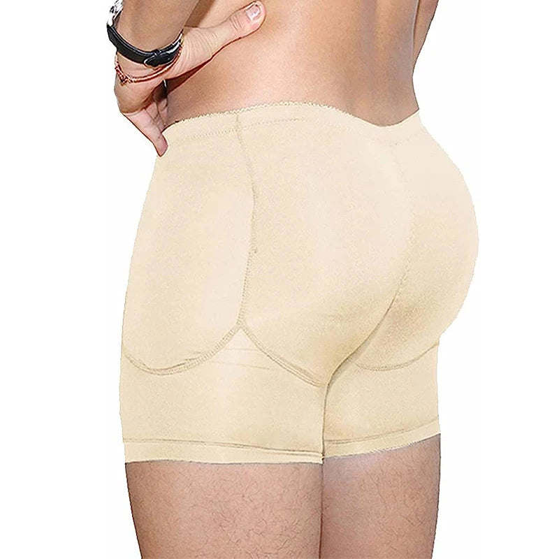 Mens Boxer Underwear Padded Shorts Butt Lifter Shapewear Hip Butt Enhancer Briefs Tummy Control Booty Booster Molded Boyshorts