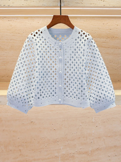 M Home Nan You High End Women's Spring 2026 Lantern Sleeve Rhinestone Knitted Jacket Strap Dress Set Fashionable Commute Style