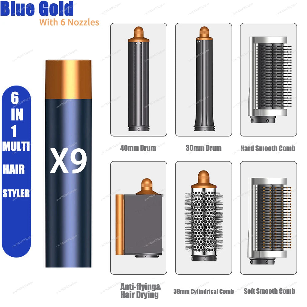 Sencimen X19 Upgraed Multil Hair Styler Auto Curling&Straightenting Barrel Nozzle Wrap Hair Dryer Professional Curly Hair Styler