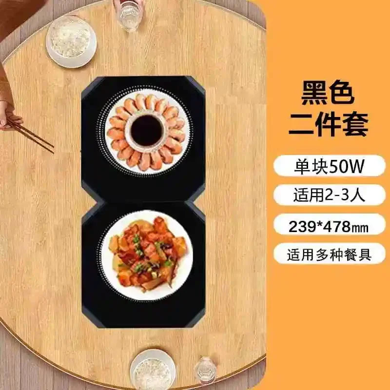 220V Electric Heating Board Home Appliance Splice Stackable Heat Preservation Automatic Thermostatic Desktop Warm Dishes Board
