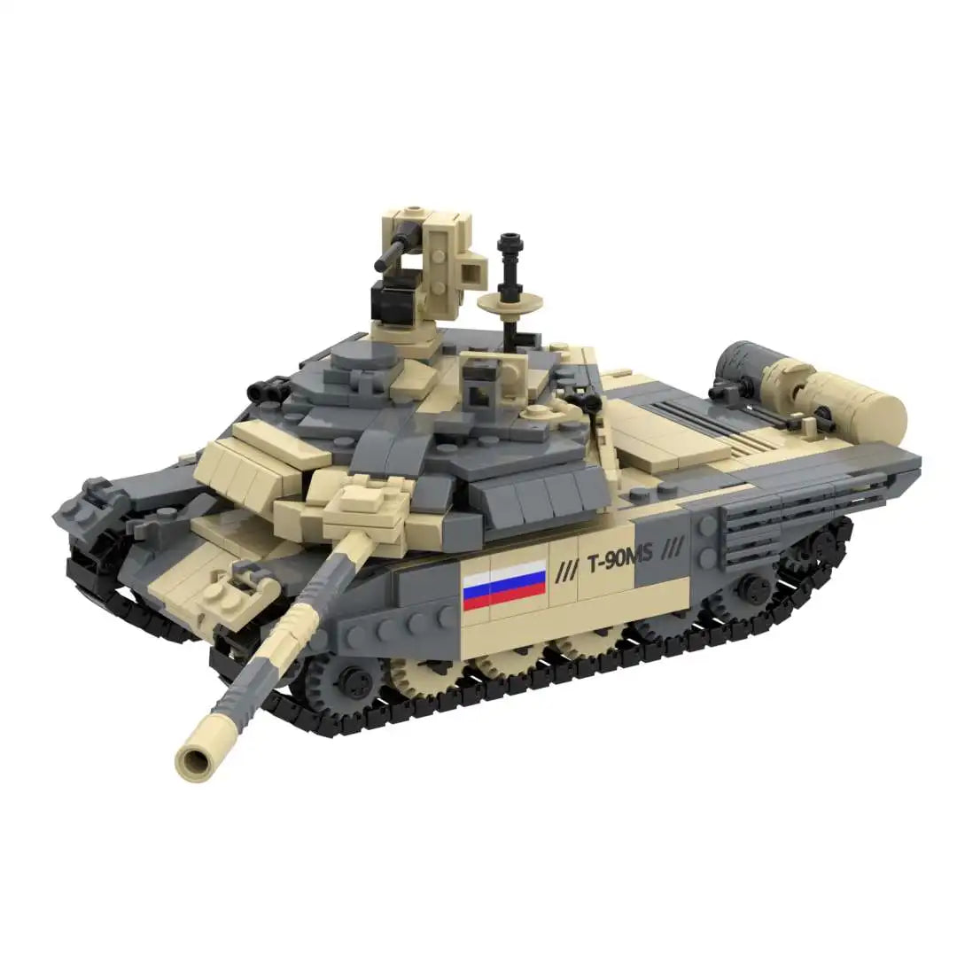 T-90MS Main Battle Tank Building Blocks Set Bricks Model Kit Camouflage Versions Assembly Armored Vehicle Toy Gift for Collector