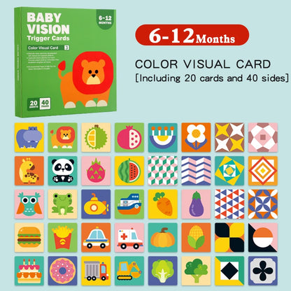 Black and red visual early education card for newborns, visual stimulation of color cognition, flashing new children's early edu