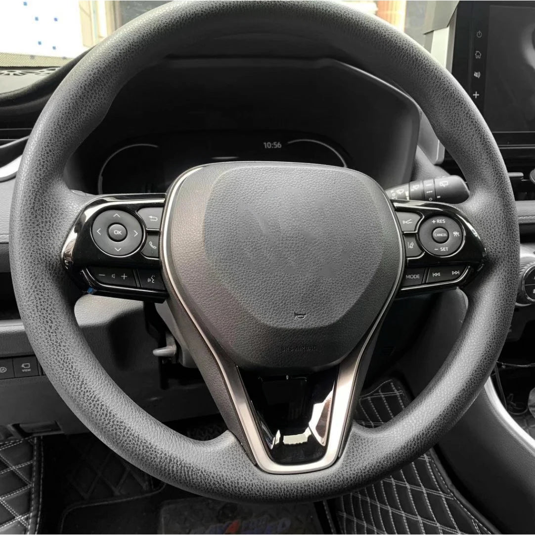 For 2019-2026 Toyota RAV4 Corolla Cross Touring Sport Suzuki Swace Glossy Black Interior Steering Wheel Switch Cover Trims