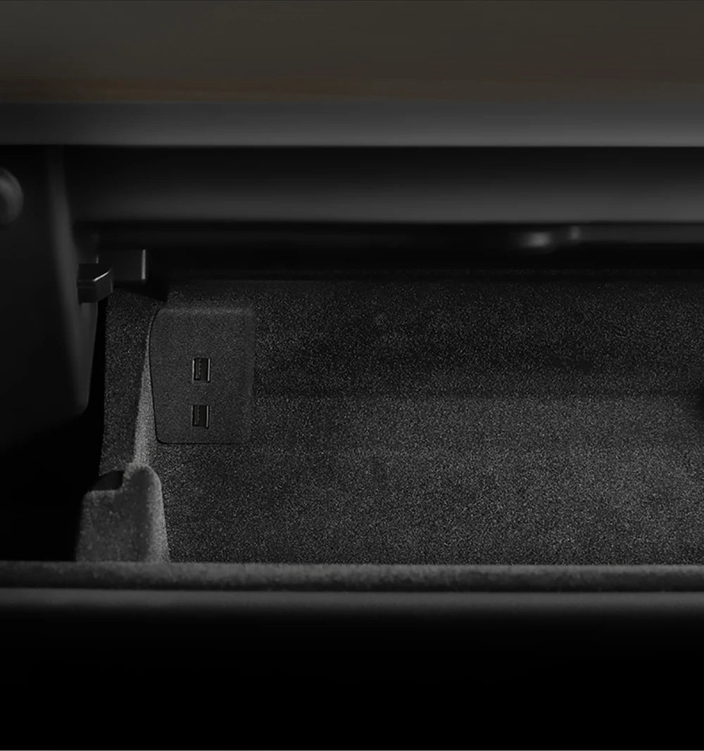 YZ Glove Box Docking Station For Tesla Model 3 Y Juniper Highland Quick Charger 4 USB Shunt Hub Flocking Adapter Powered Splitte