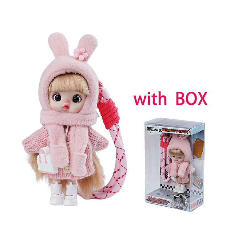 13cm Bjd Doll Trendy Collectible Toy Four Series Styles Changeable Outfit Phone Backpack Pendant Free Dopamine Color Lanyard Mul