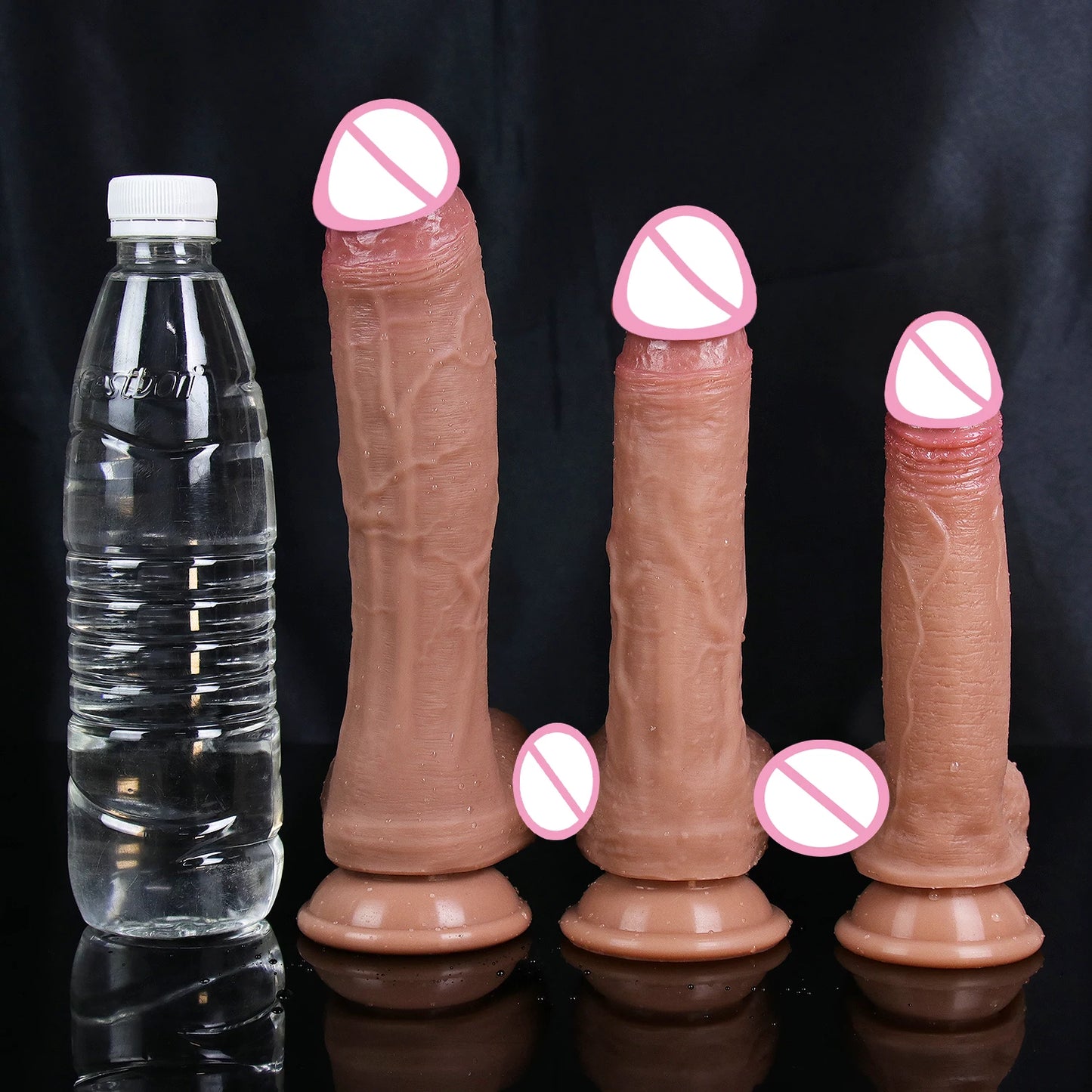 Cheap 5 Sizes Silicone Big Dildo Realistic Skin Feel Fake Penis Soft Small Cock Woman Man Masturbation Suction Cup Anal Sex Toys