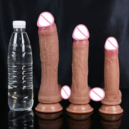 Cheap 5 Sizes Silicone Big Dildo Realistic Skin Feel Fake Penis Soft Small Cock Woman Man Masturbation Suction Cup Anal Sex Toys