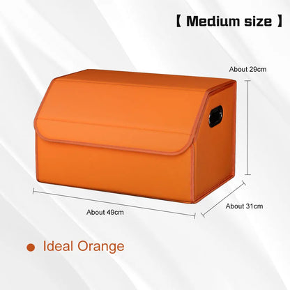 Portable Car Trunk Organizer Box Large Capacity Leather Foldable Storage Box Multifunctional Auto Organizer Bag Car Accessories