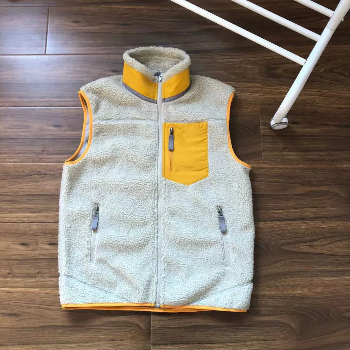 Outdoor Men's Cycling Sports Leisure Fishing Mountain Climbing Fashionable Hiking Camping Lambskin Stand-up Collar Fleece Vest