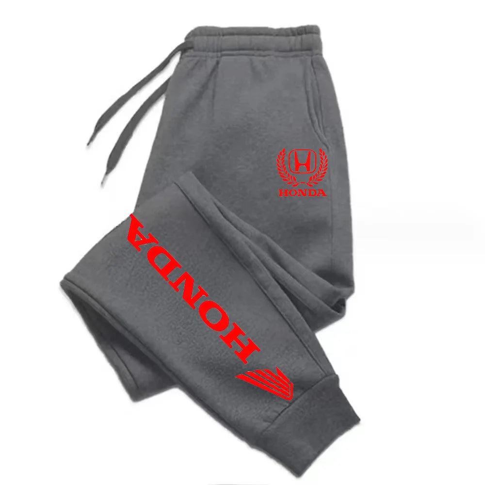 2026 New Honda Autumn and Winter Casual Fashion Cotton Sports Pants for Running and Fitness, Solid Color Sweatpants