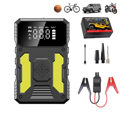 4in1 Portable Jump Starter Power Bank 12V 1500A Car Jump Starter With 150PSI Air Compressor Emergency Booster Lighting Charging
