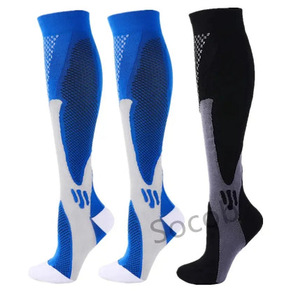 3/6/7 Pairs Compression Socks Women Medical Edema Running Socks Men Knee Length Cycling Socks  Football Basketball Outdoor trave